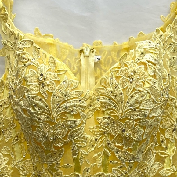 Ellie Wilde embroidered fit and flare sleeveless long Gown - Picture 9 of 11